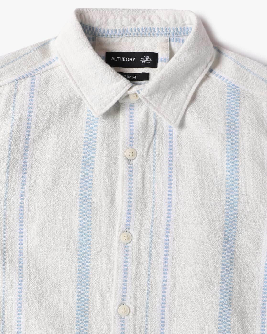 STRIPED SHIRT IN MOCKL, SKY BLUE, 11-12Y