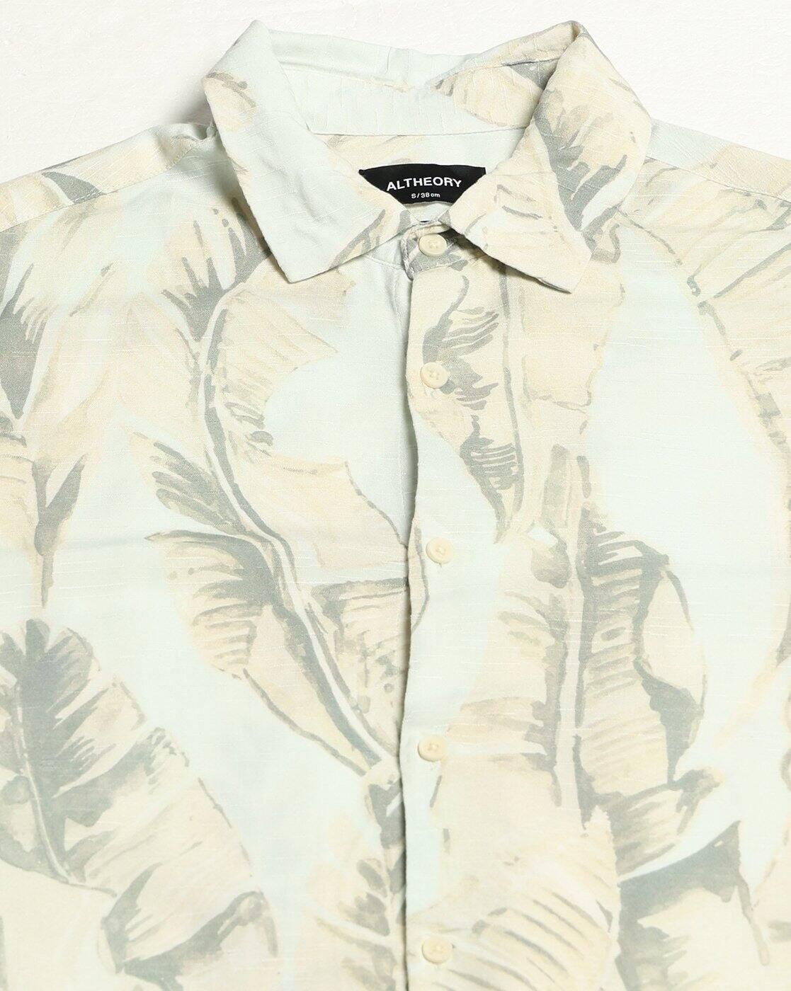 RELAED FIT PRINTED VISCOSE, LT. BLUE, S