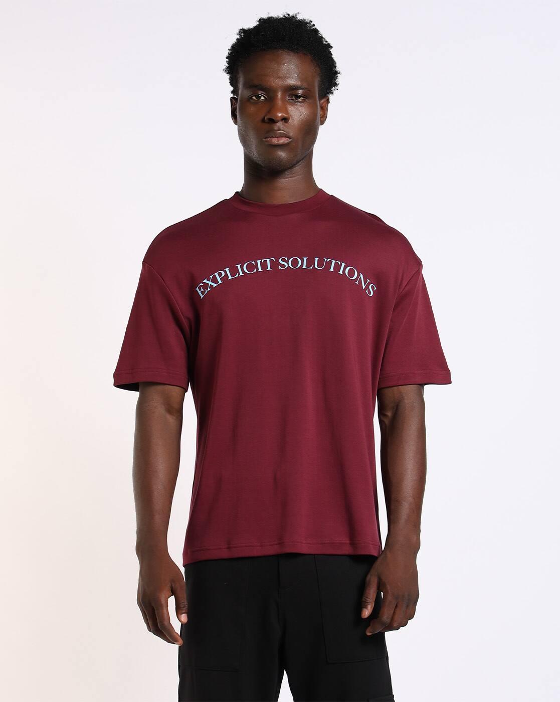 GRAPHIC PRINTED TSHIRT, Burgandy, XL