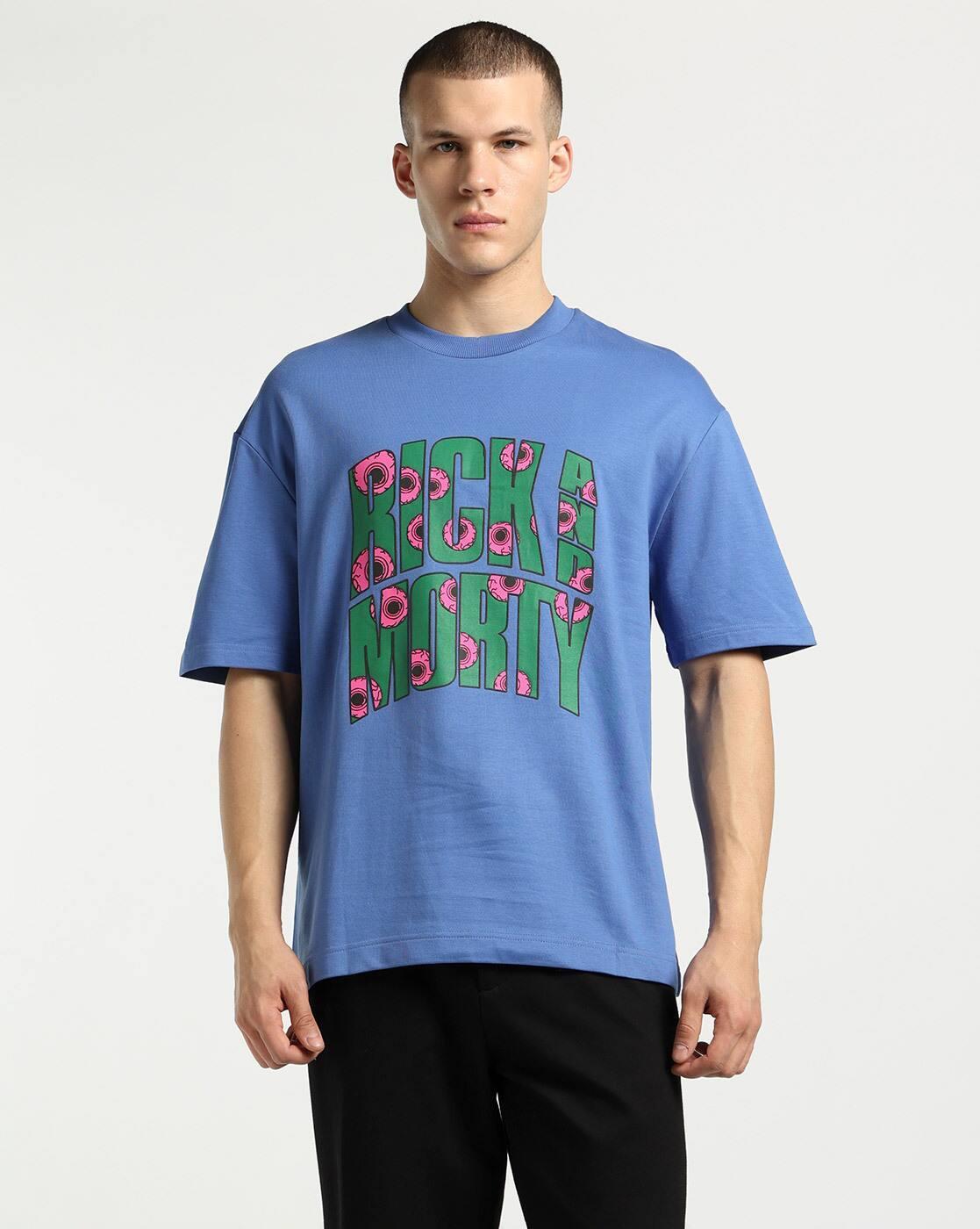 Rick & Morty Spaceship Graphic Print Oversized T-Shirt