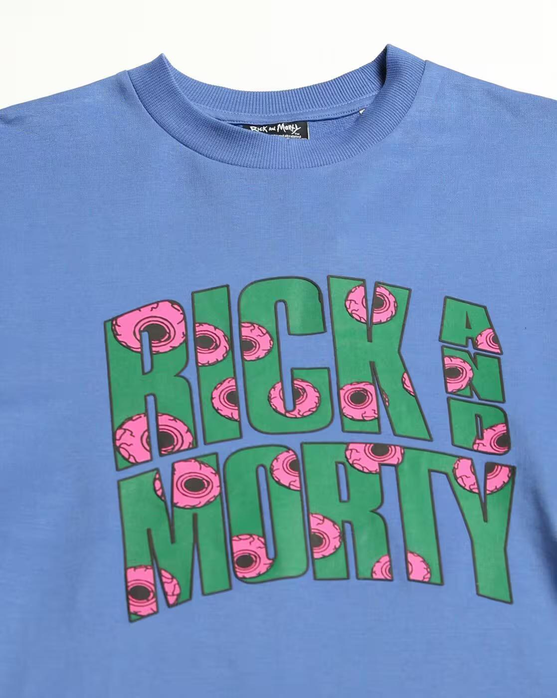 Rick & Morty Spaceship Graphic Print Oversized T-Shirt