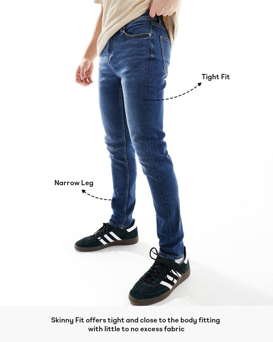 ASOS MEN JEANS, MID WASH BLUE, W28 L32