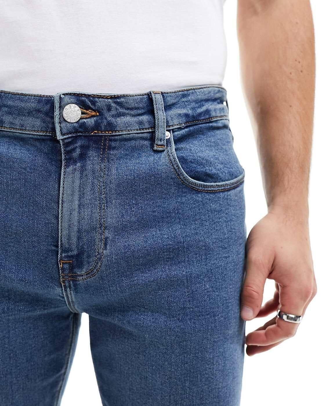 ASOS MEN JEANS, MID WASH BLUE, W28 L32