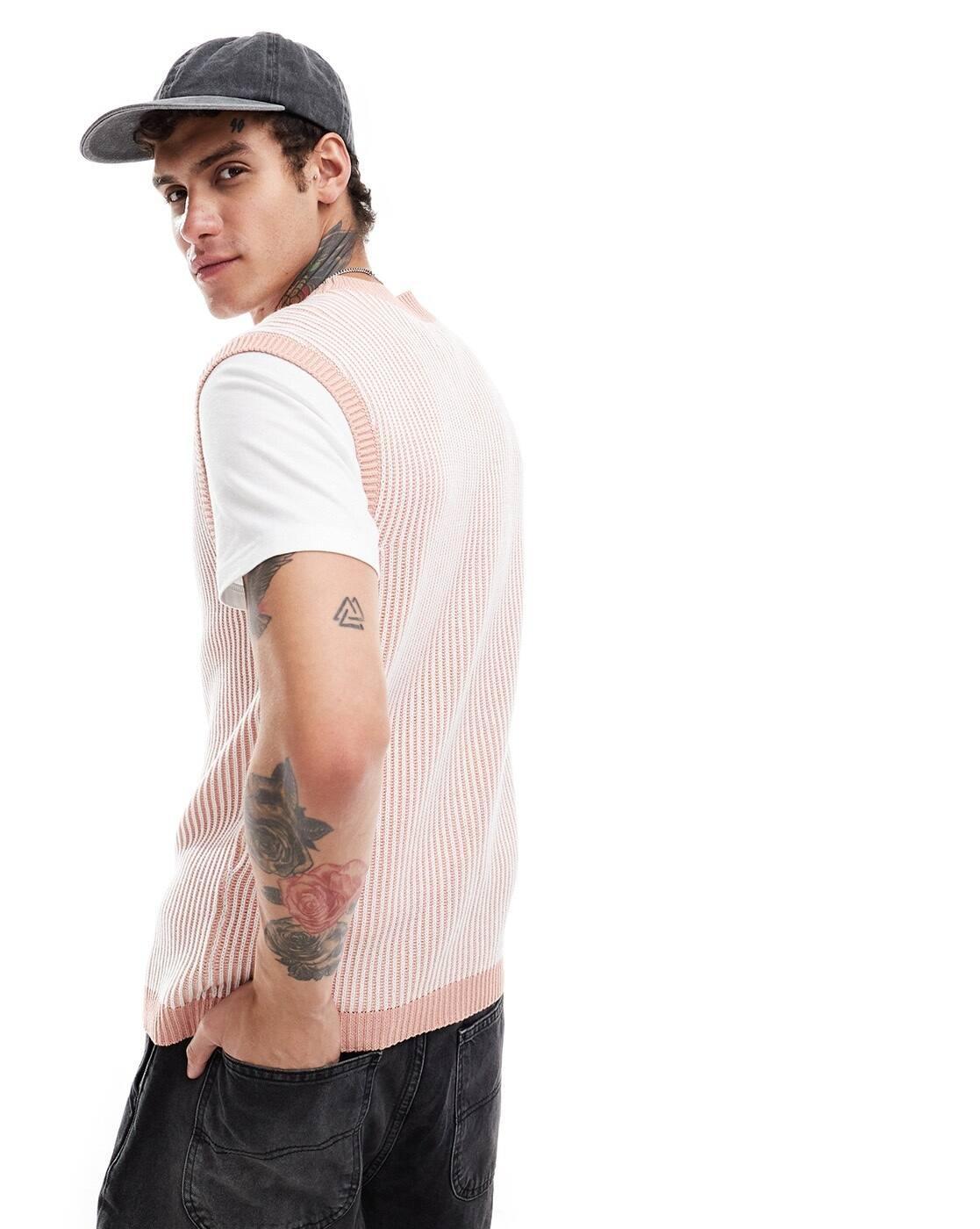 ASOS MEN SWEATERS & CARDI, LIGHT PINK, L