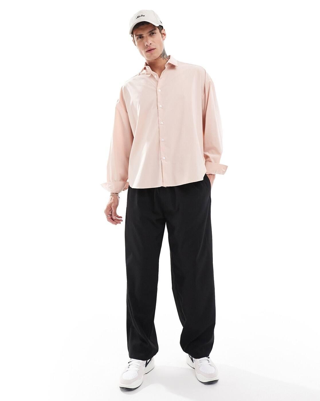 ASOS MEN SHIRTS, PALE PINK, XL