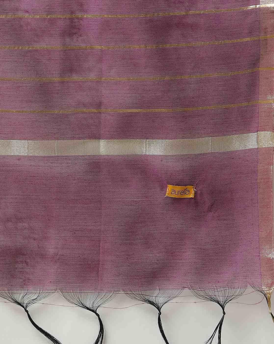 Women Striped Dupatta with Tassels