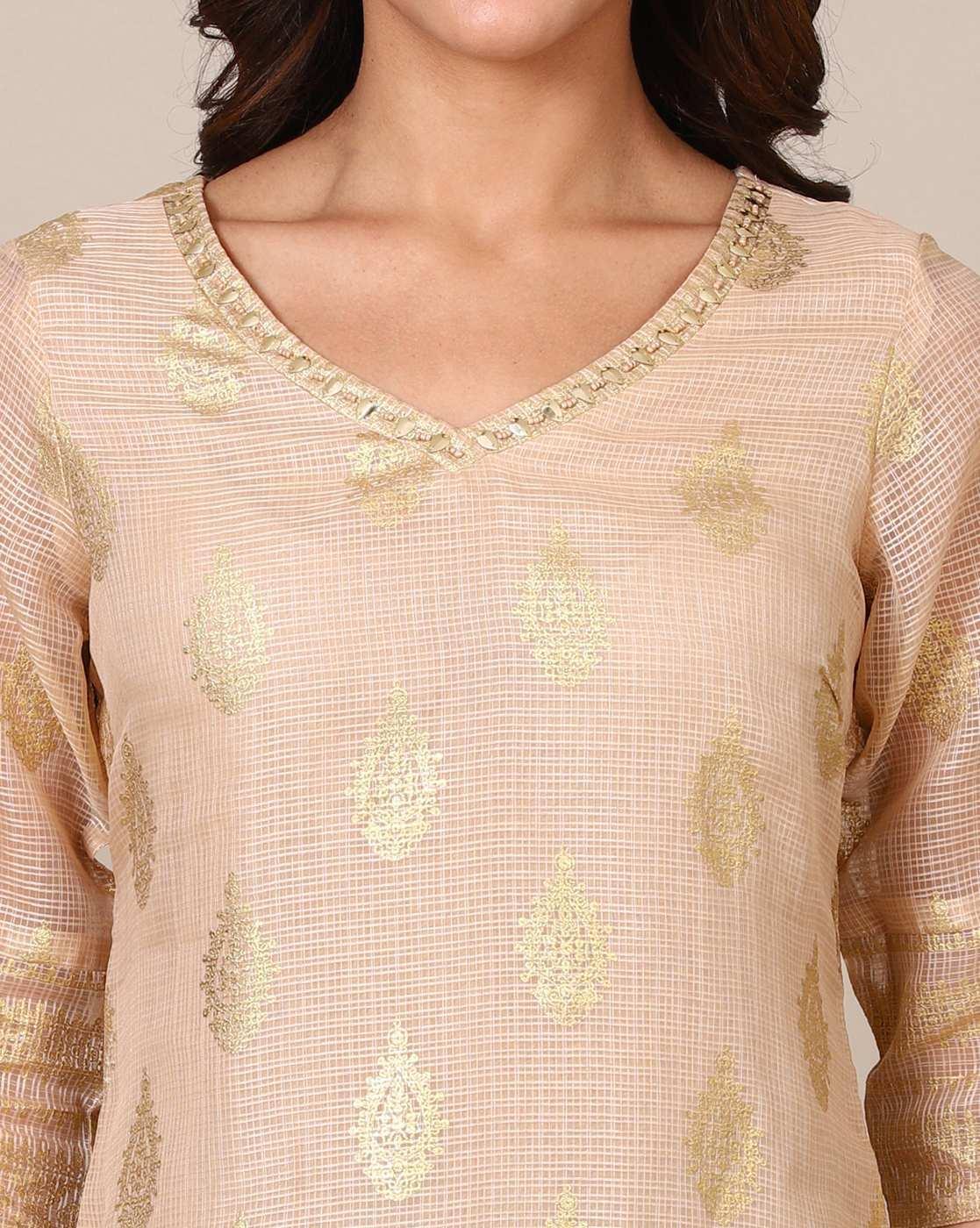 Women Foil Print Straight Kurta