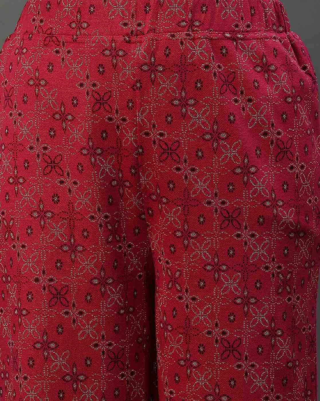 Women Floral Print Straight Fit Palazzos