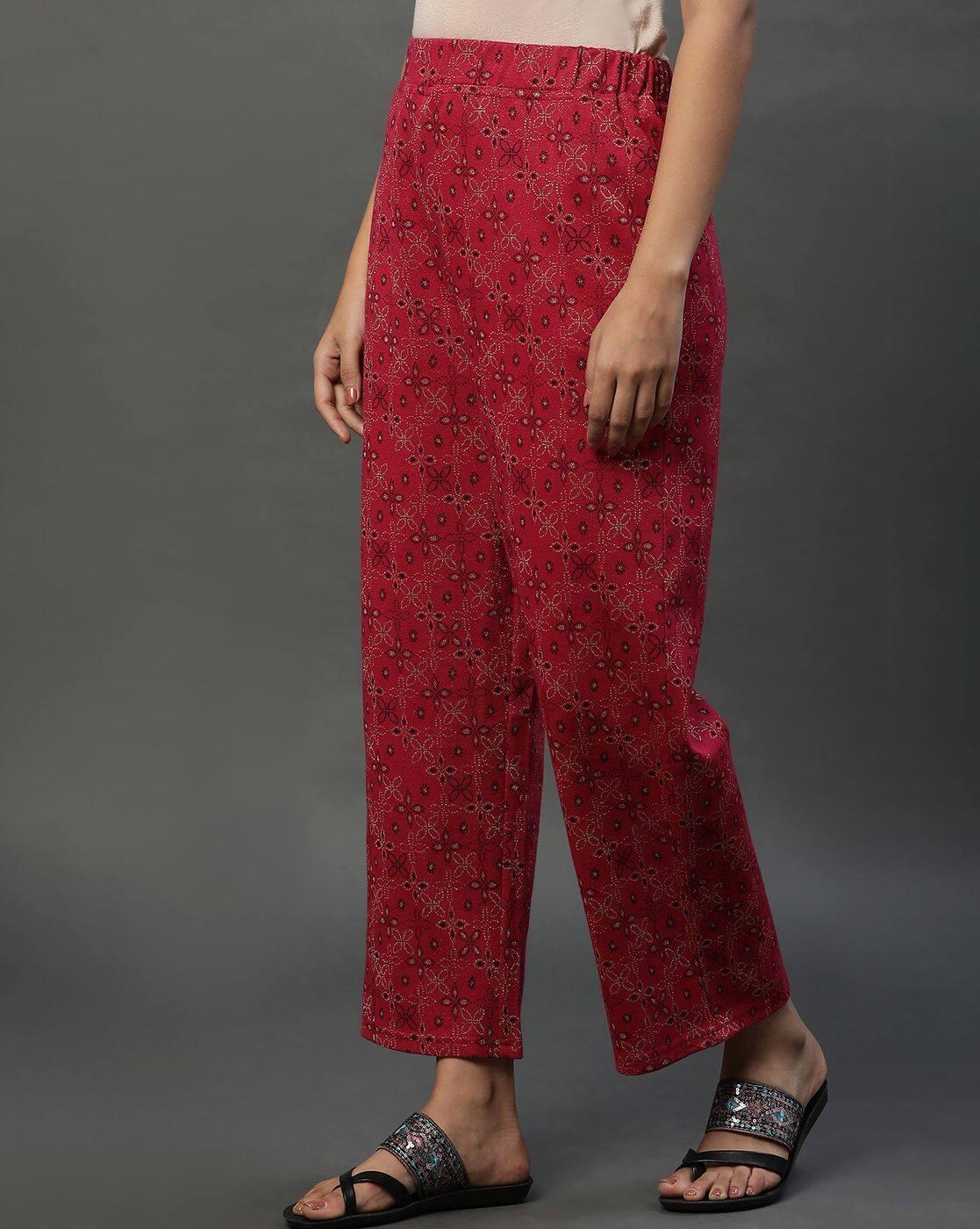 Women Floral Print Straight Fit Palazzos