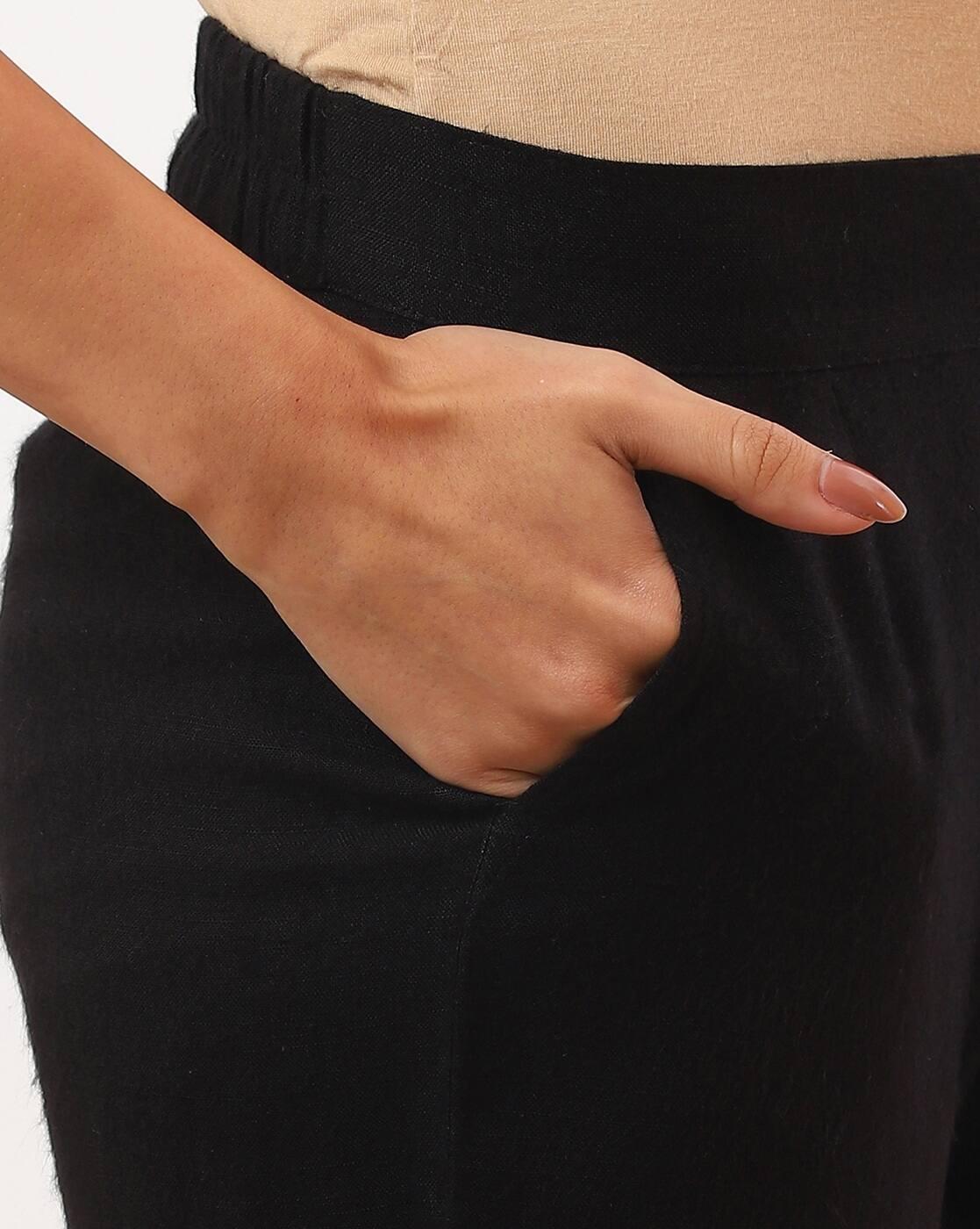 Women Straight Fit Flat-Front Pants