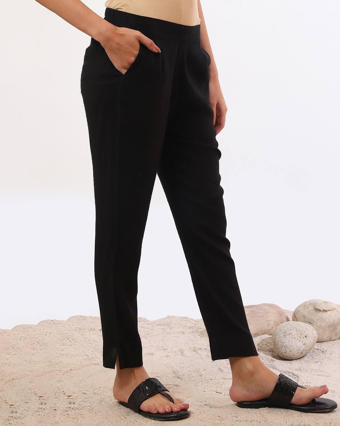 Women Straight Fit Flat-Front Pants