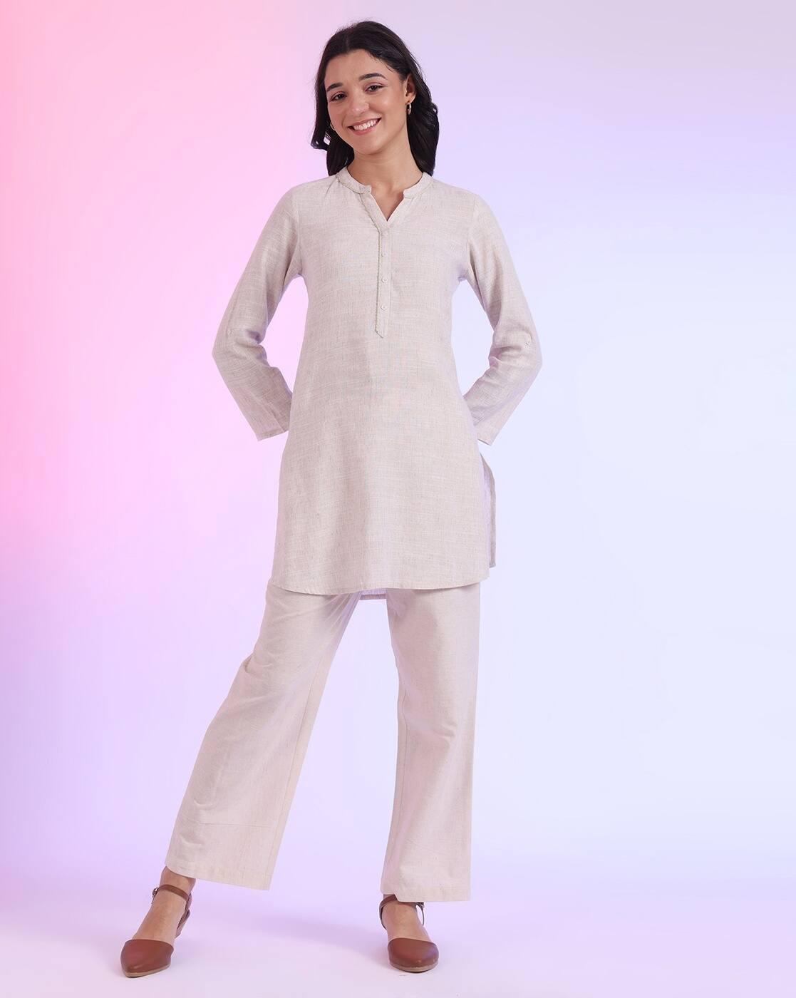 Women Relaxed Fit Flat-Front Pants