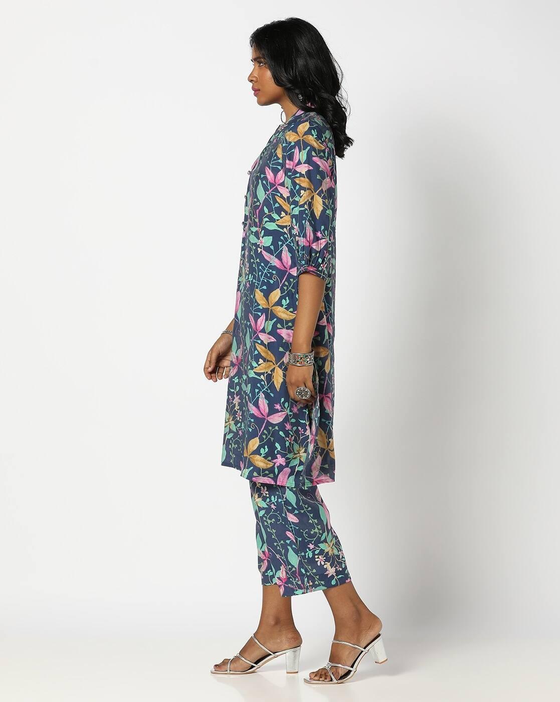 PRINTED CO ORD SET, BLUE, XL