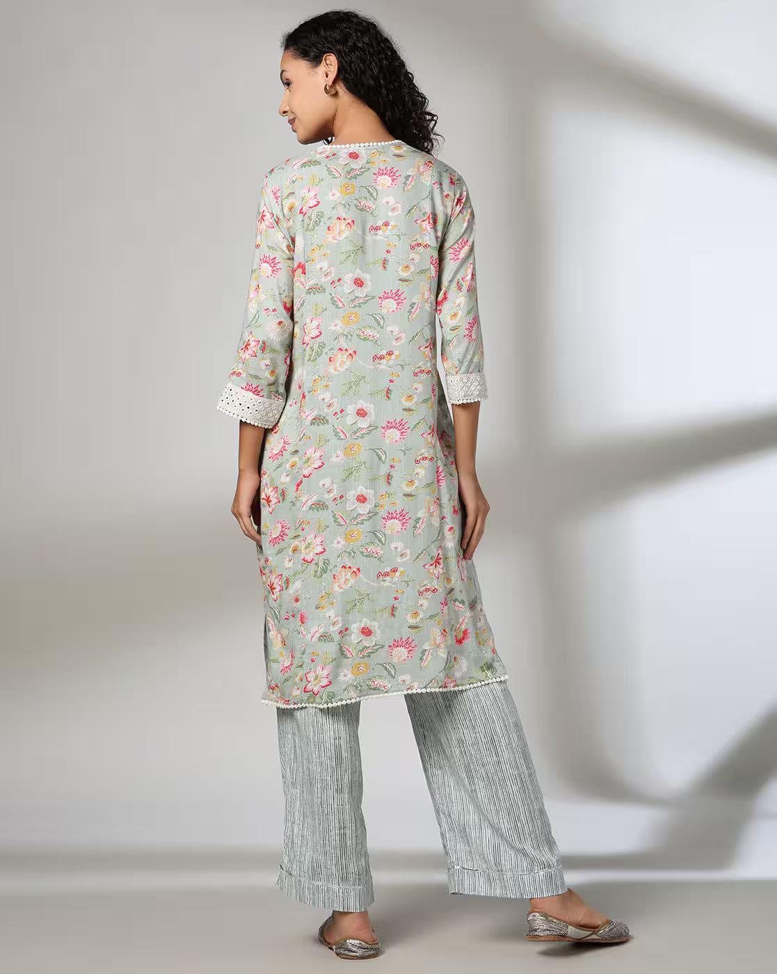 PASTEL FLORAL SET, Sea Green, L