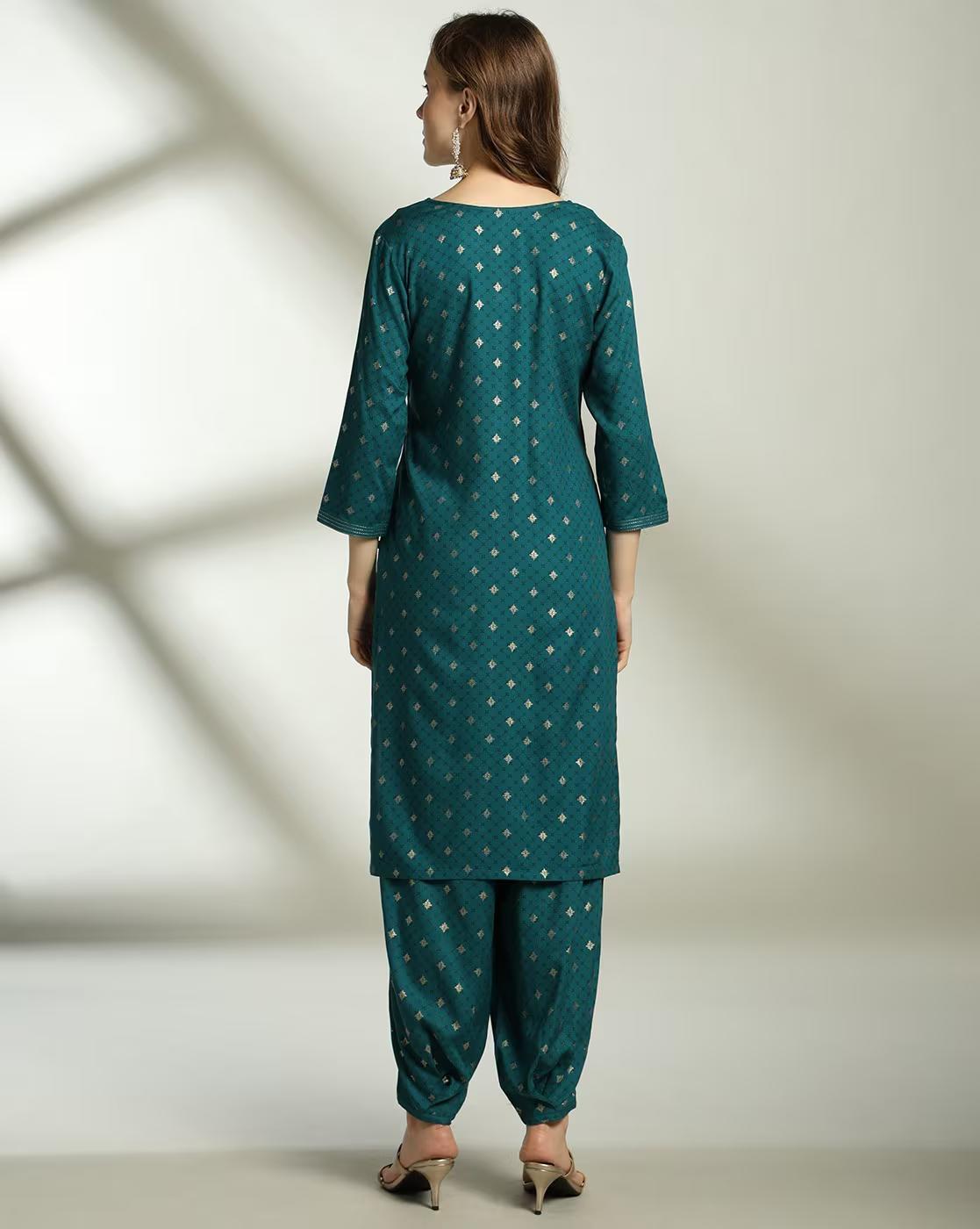AOP ON TONAL SET, TEAL, S