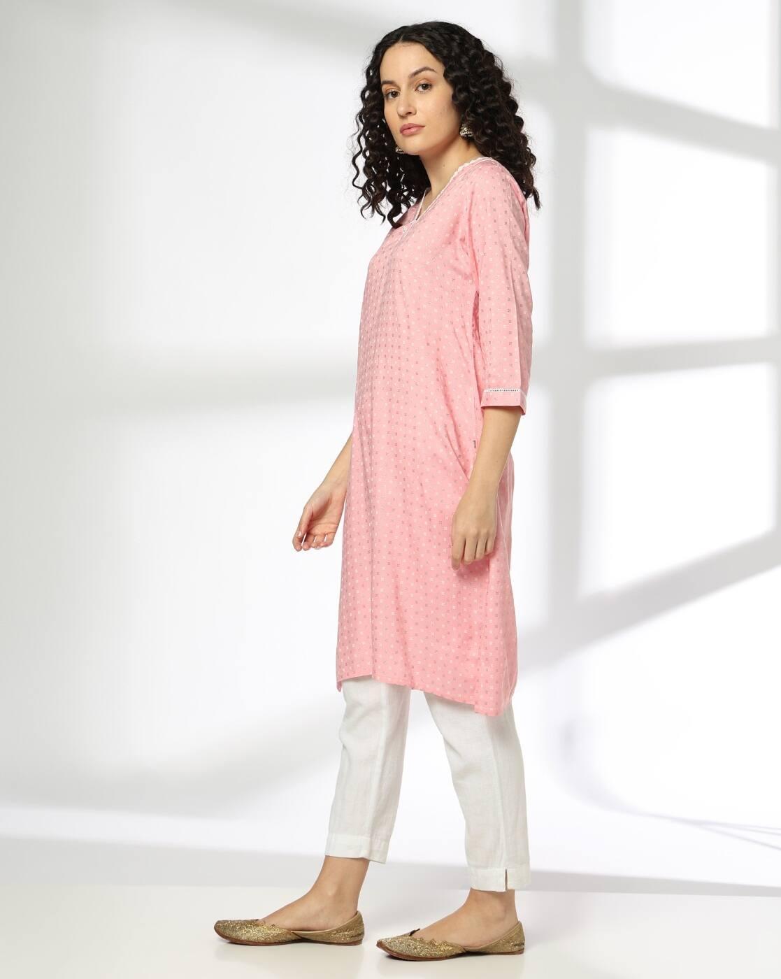 SMALL DOTS FLOWER Y NECK LACE K, PINK, L