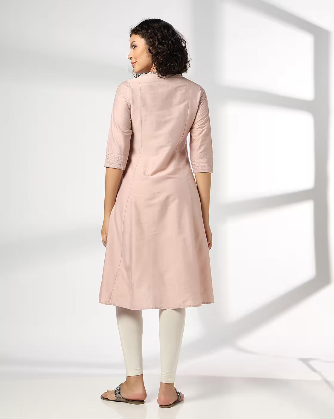 FRONT PIN TUCKS FLARED KUR, ROSE GOLD