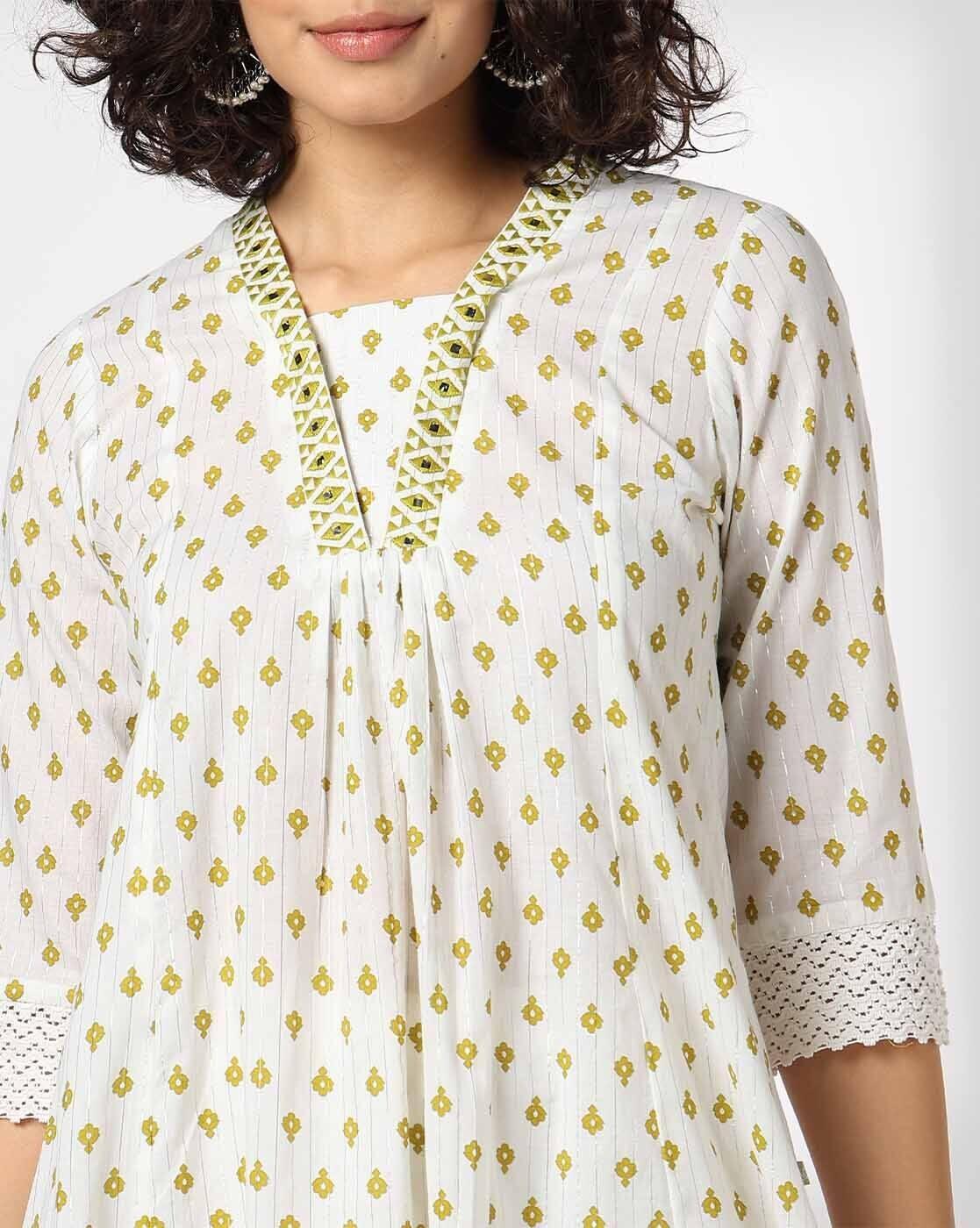 EMBROIDERY DETAILED A LINE, OFF WHITE, L