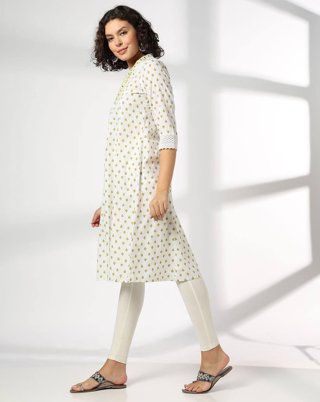 EMBROIDERY DETAILED A LINE, OFF WHITE, L