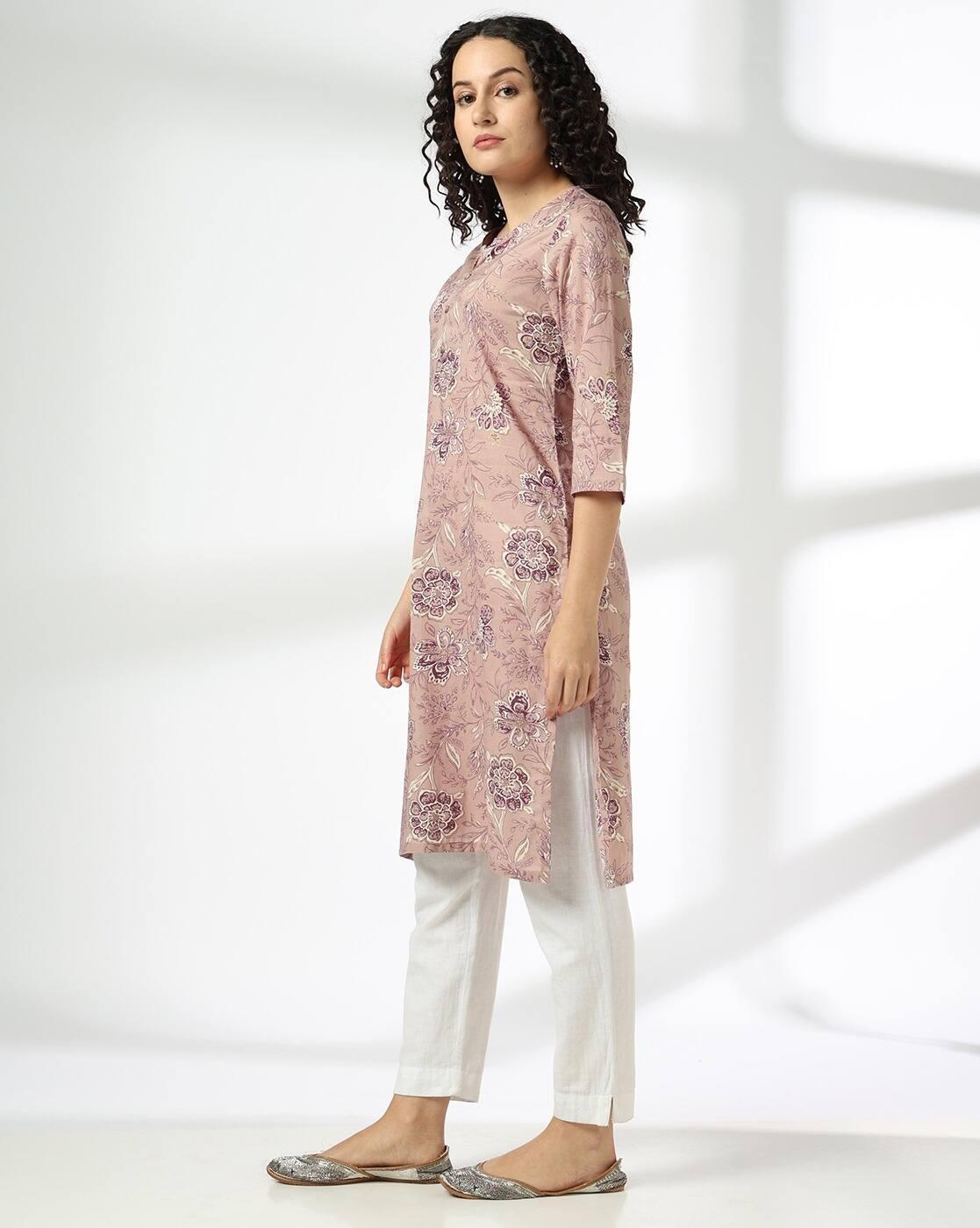 TONAL FLORAL JAAL PRT KUR, LT. PURPLE, M