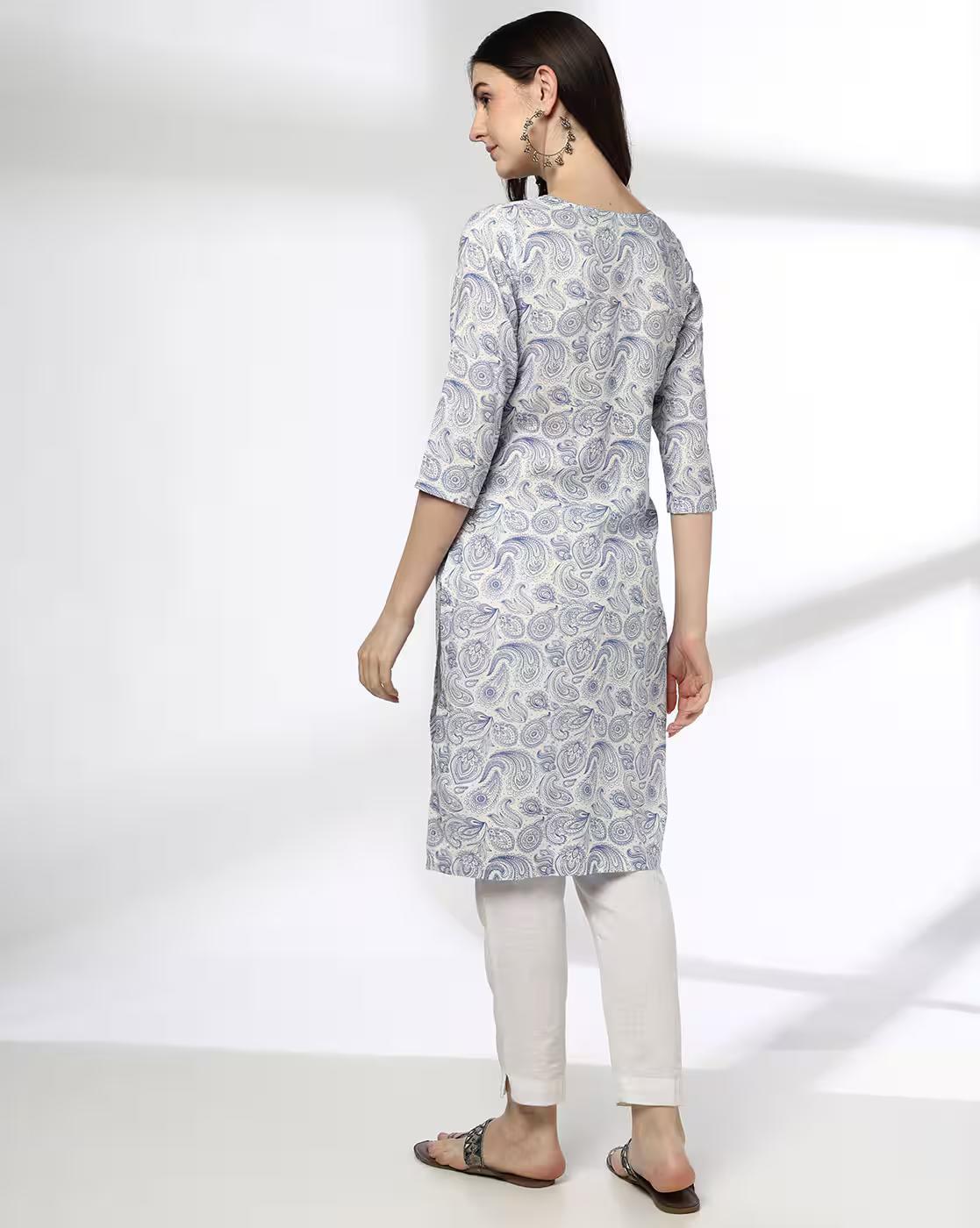 MULTI MIX PAISLEY PRT KUR, WHITE, XS