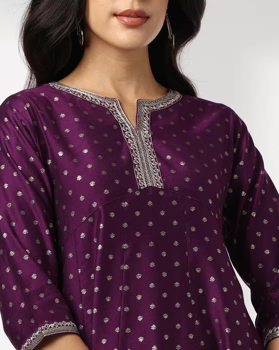 FESTIVE EMBROIDERED KURTA, PINK, L