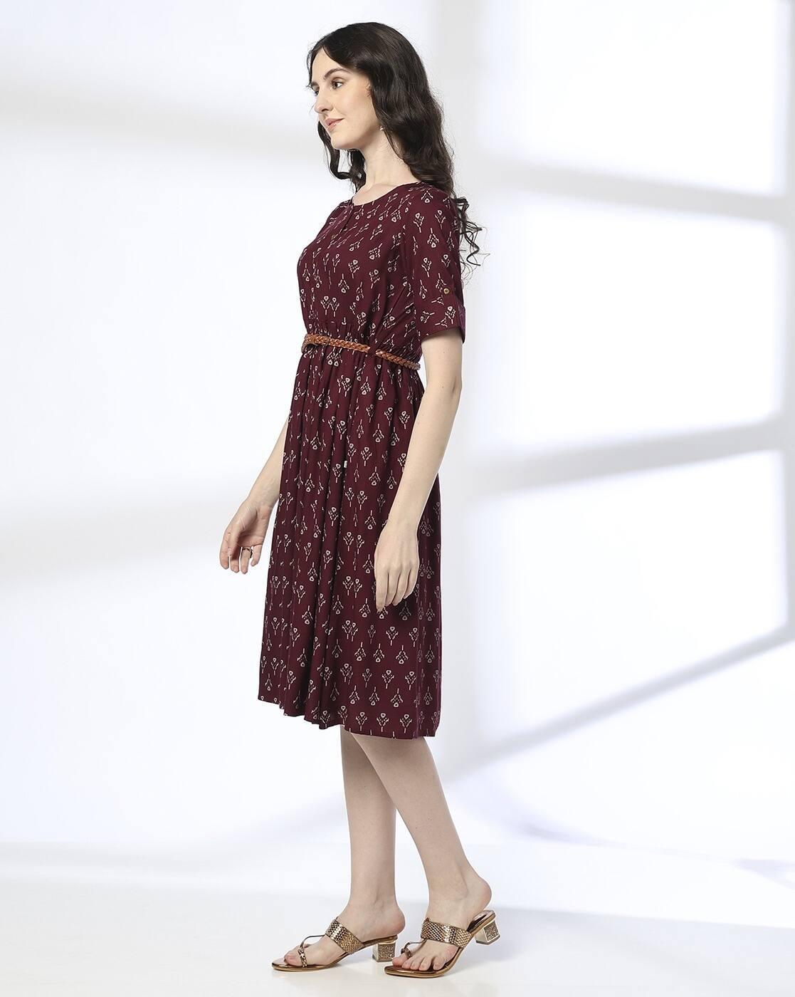AVAASA MNM DRESSES, MAROON, M
