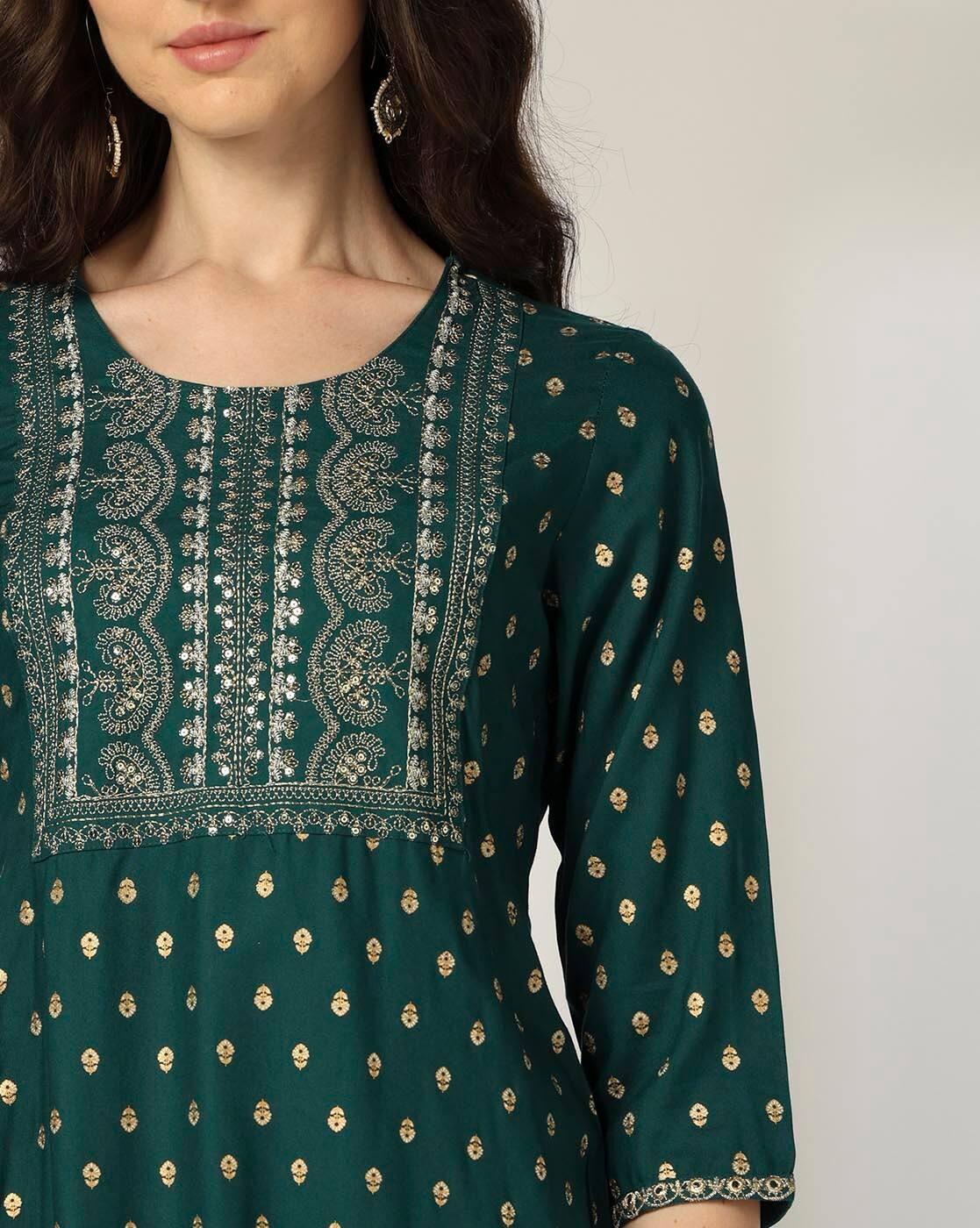 Women Printed Straight Kurta with Insert Pocket