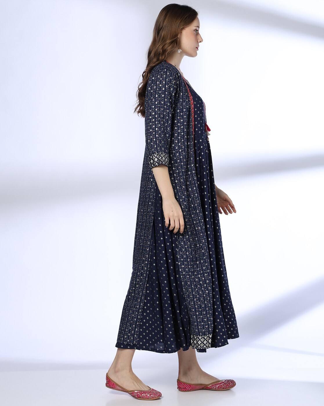 Hmong Gillet Dress, INDIGO