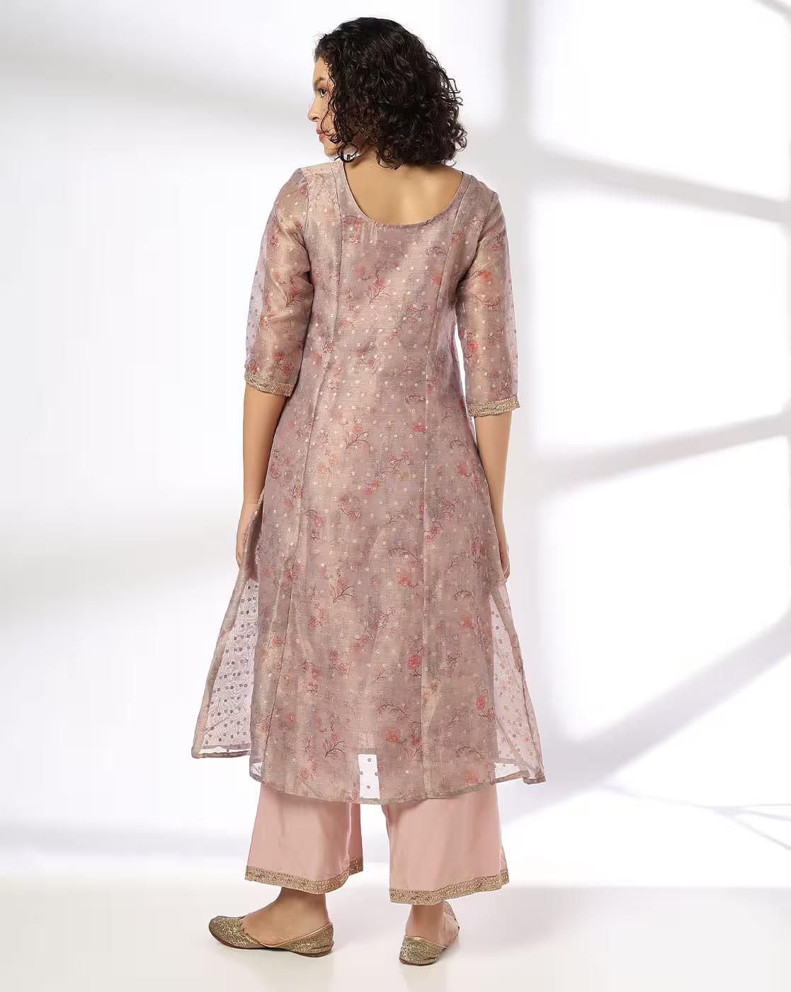 Old Rose Shimmer Floral, OLD ROSE, M