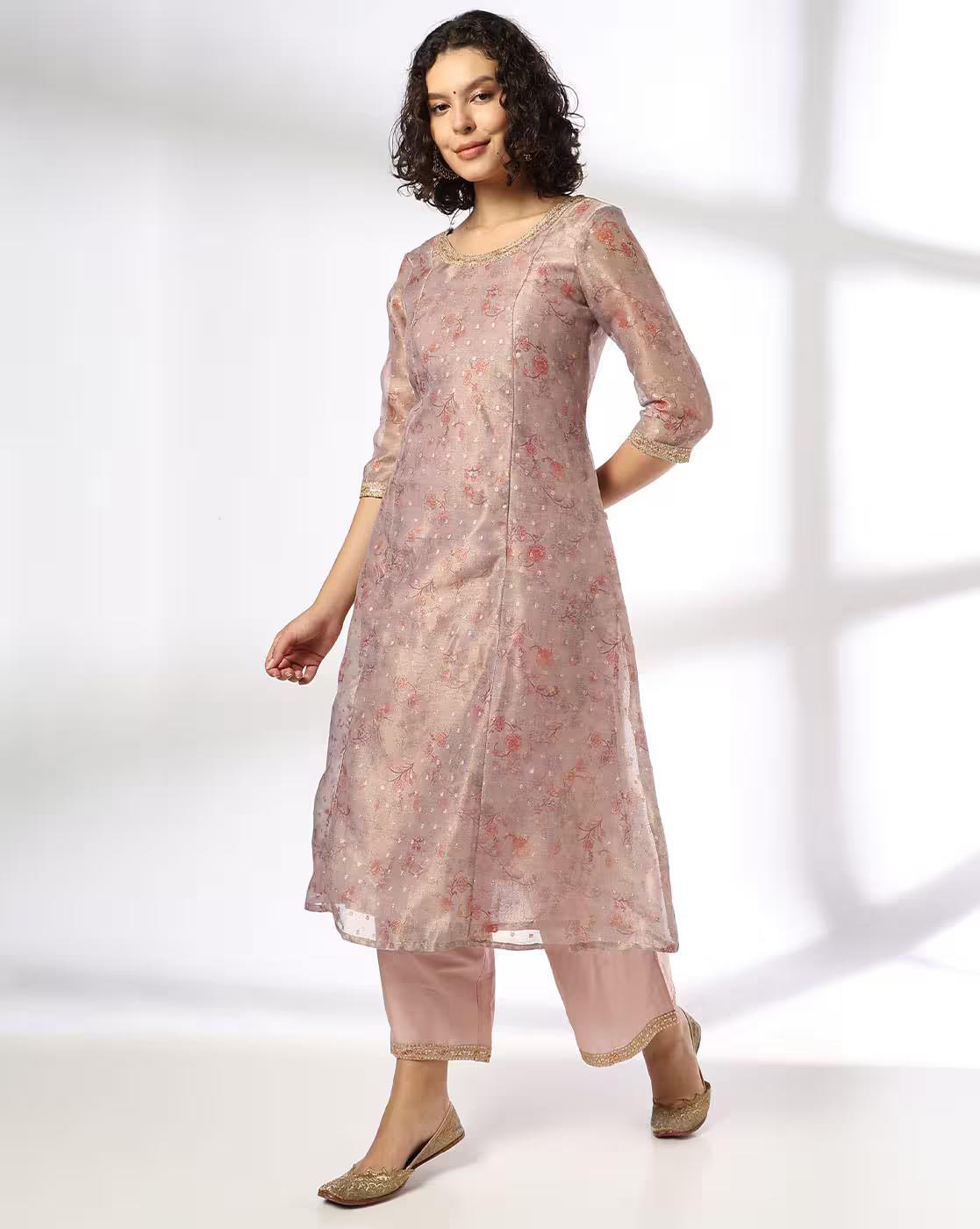 Old Rose Shimmer Floral, OLD ROSE, M