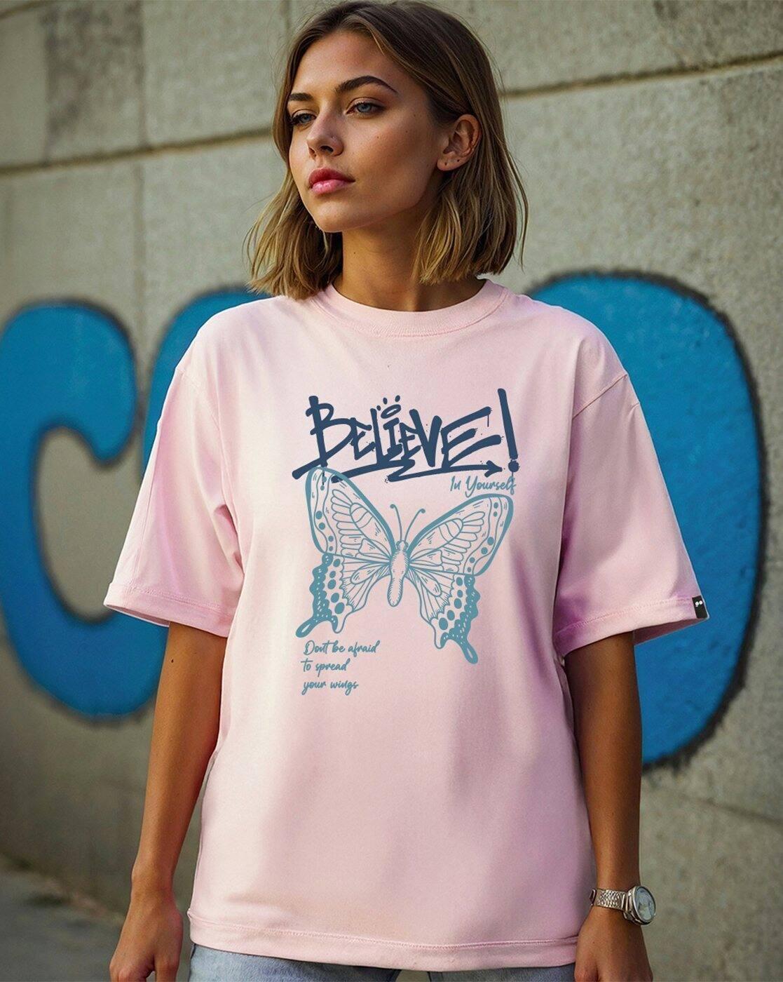 Bewakoof Women's T-shirt, PINK, S