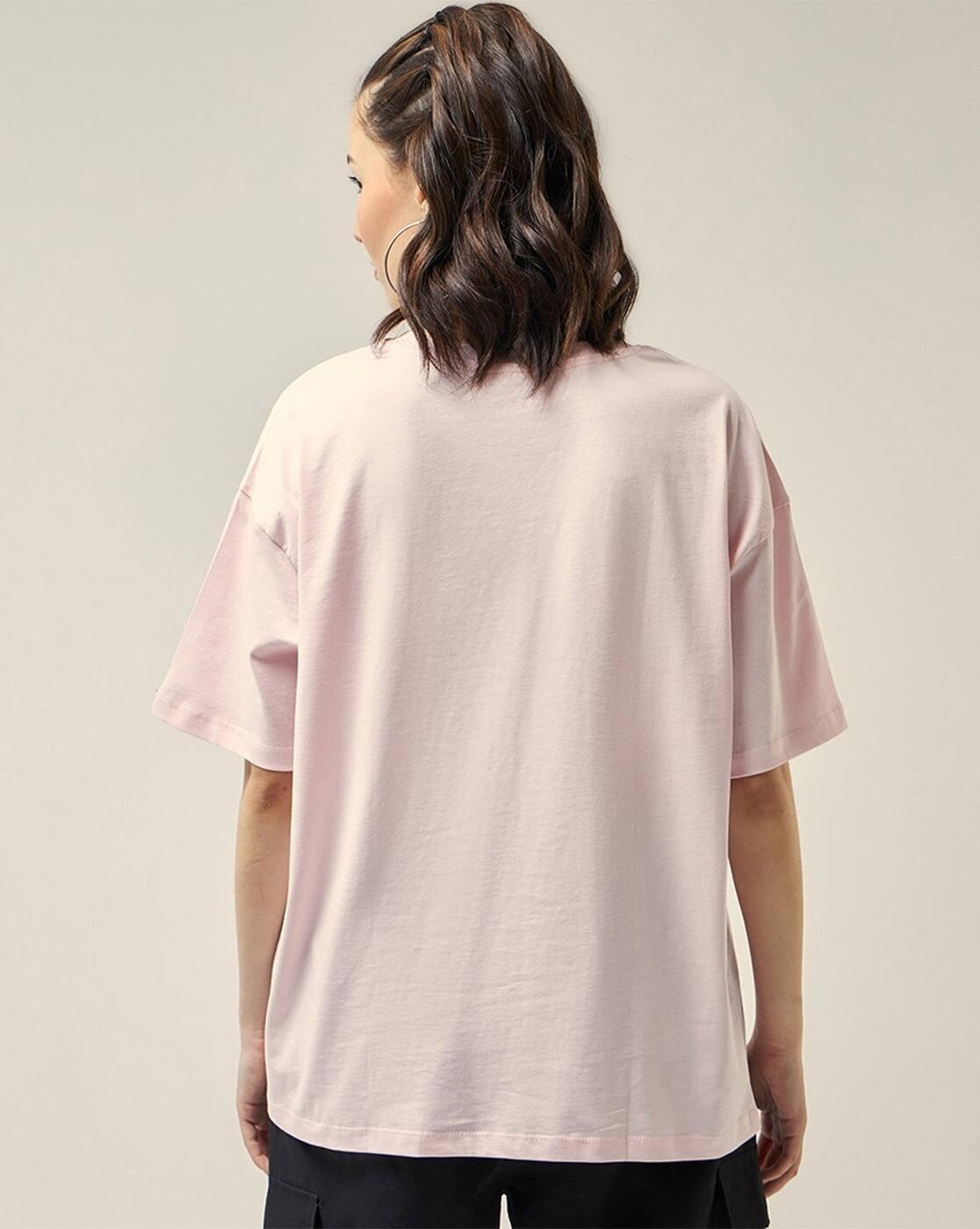 Bewakoof Women's T-shirt, PINK, S