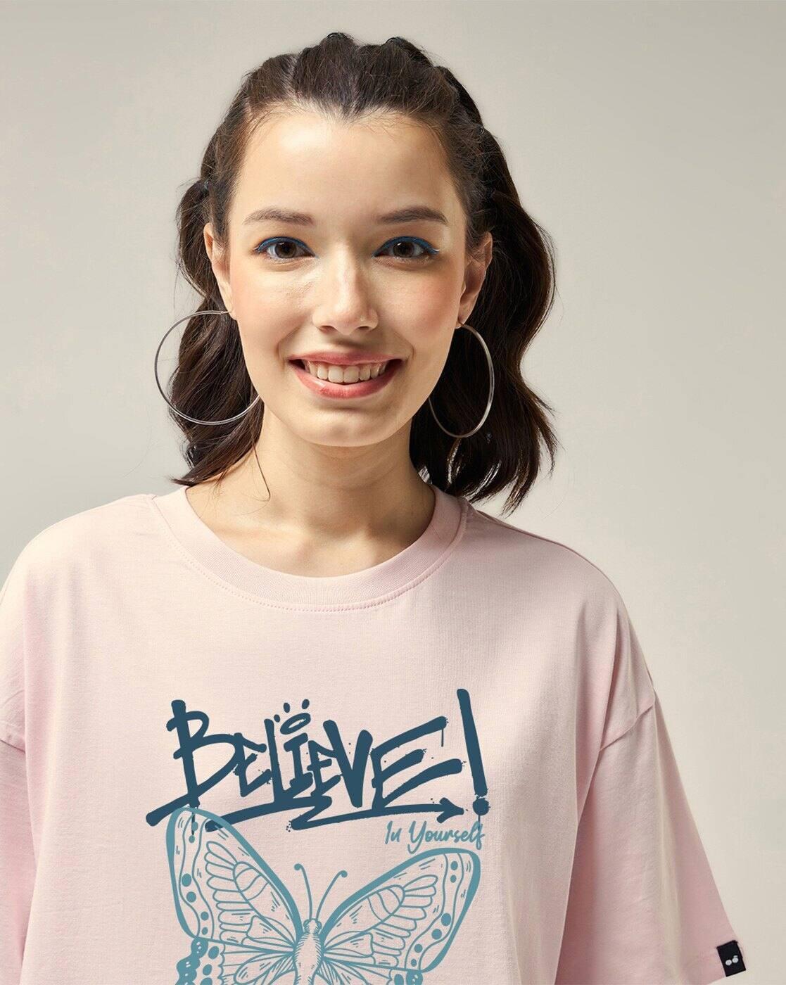 Bewakoof Women's T-shirt, PINK, S