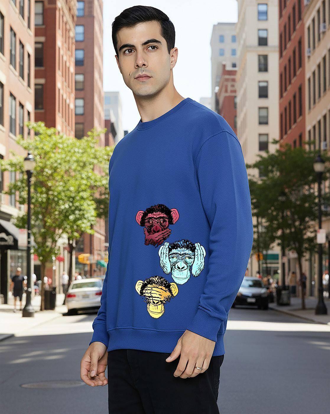 Men Graphic Print Regular Fit Round-Neck Sweatshirt