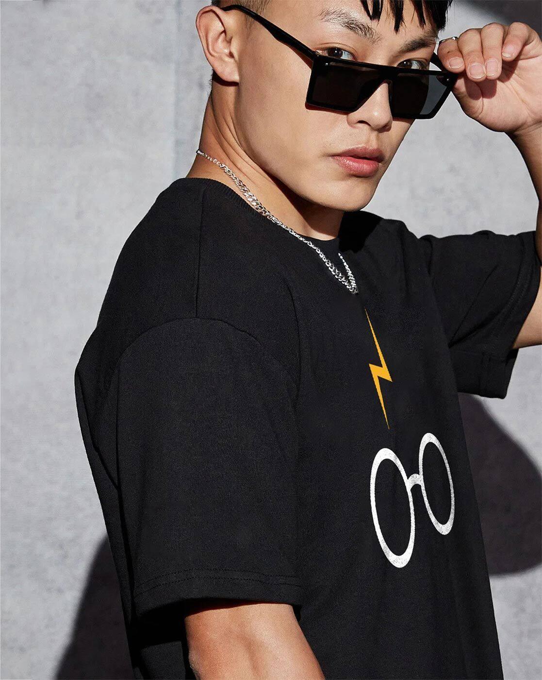 Men Typographic Oversized Fit T-Shirt