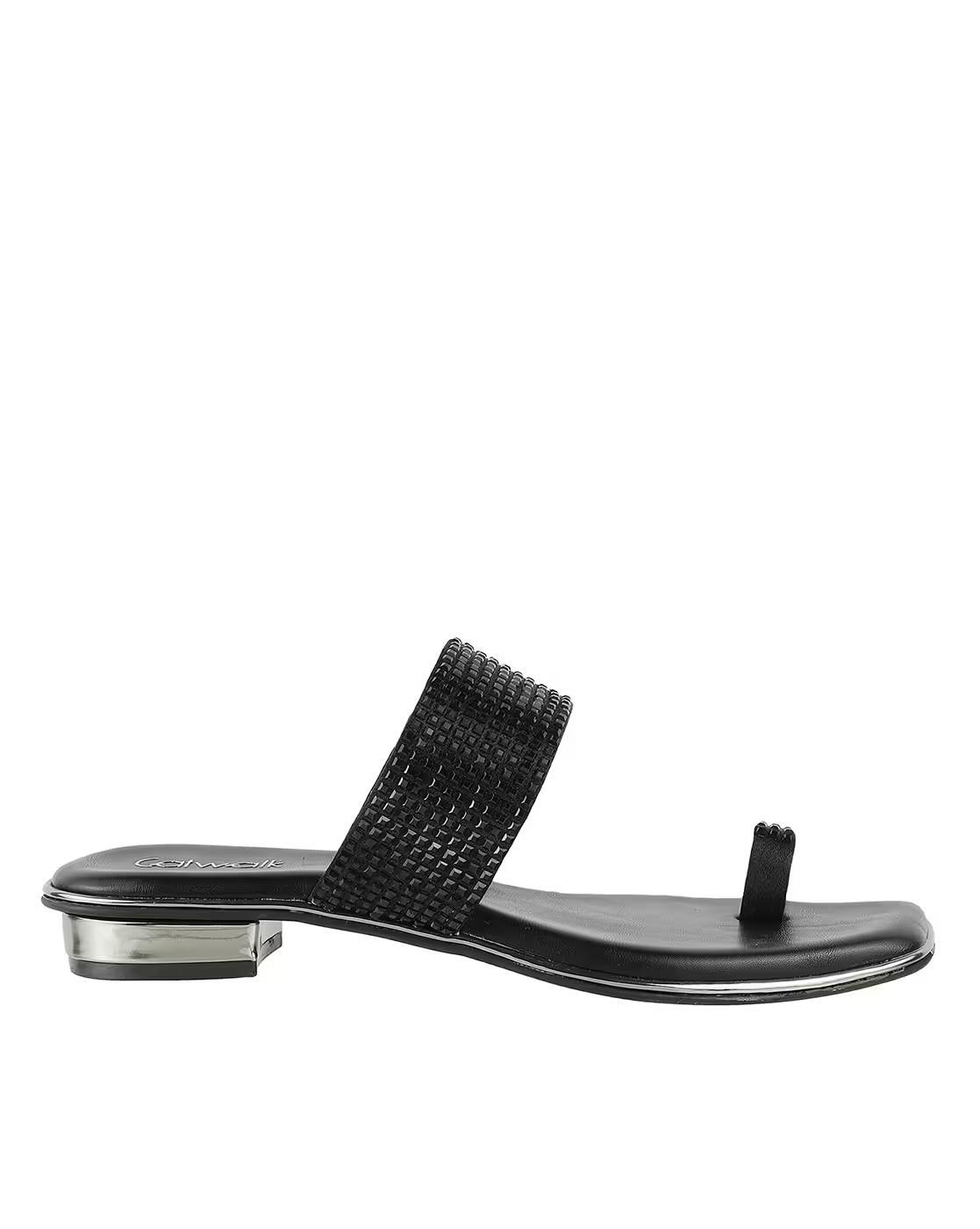 Women Embellished Toe-Ring Flat Sandals