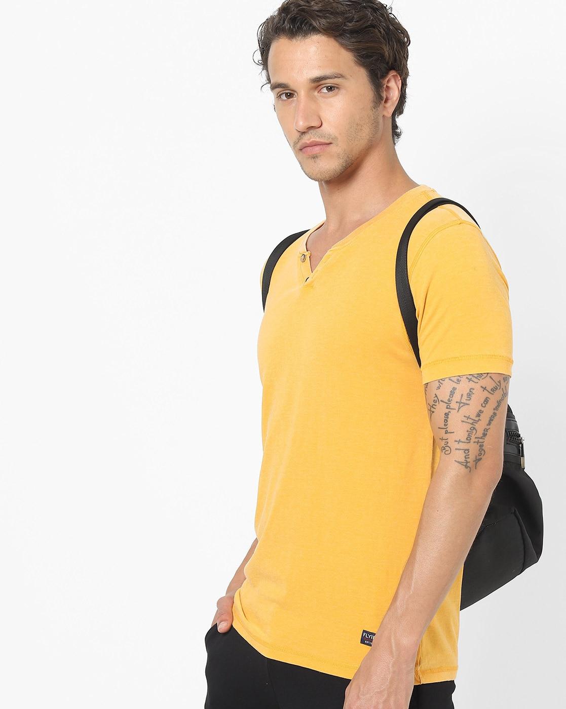 Textured Henley T-shirt