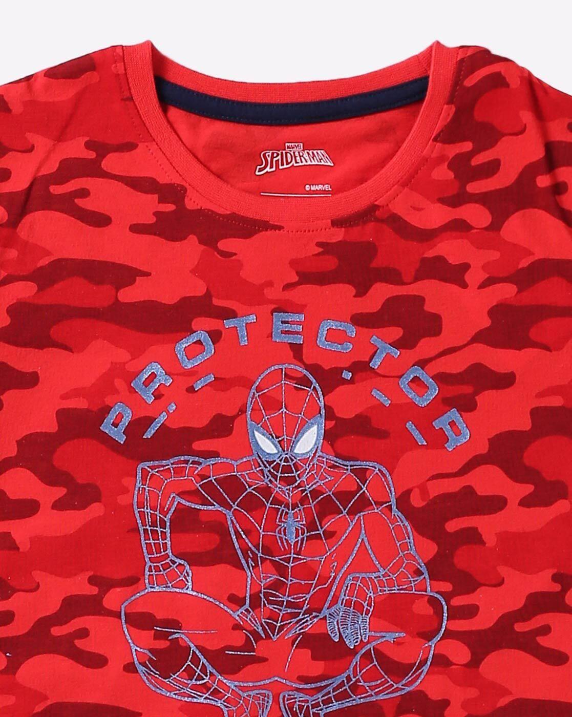 SPIDERMAN_KB HALF SLV ROUND N, RED, 3-4Y