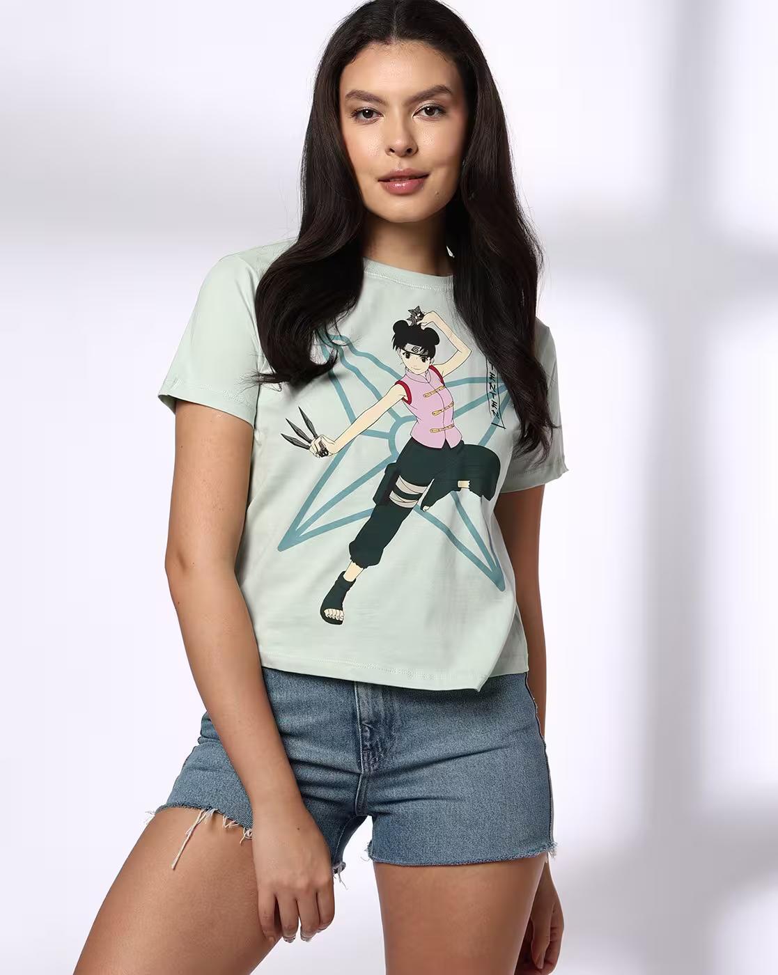 NARUTO INO GREEN TEE, GREEN, XL