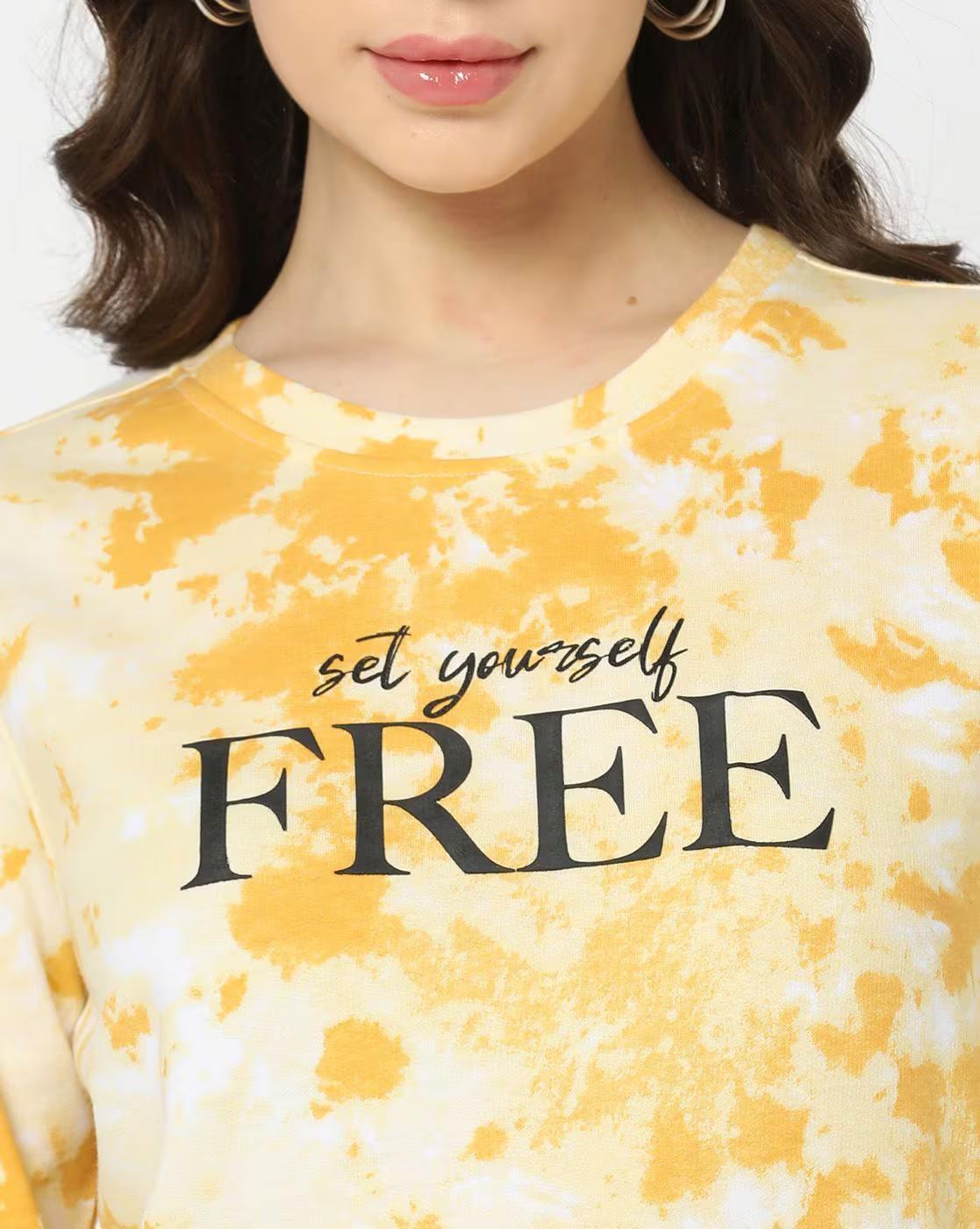 Women Tie & Dye Print Relaxed Fit Sweatshirt