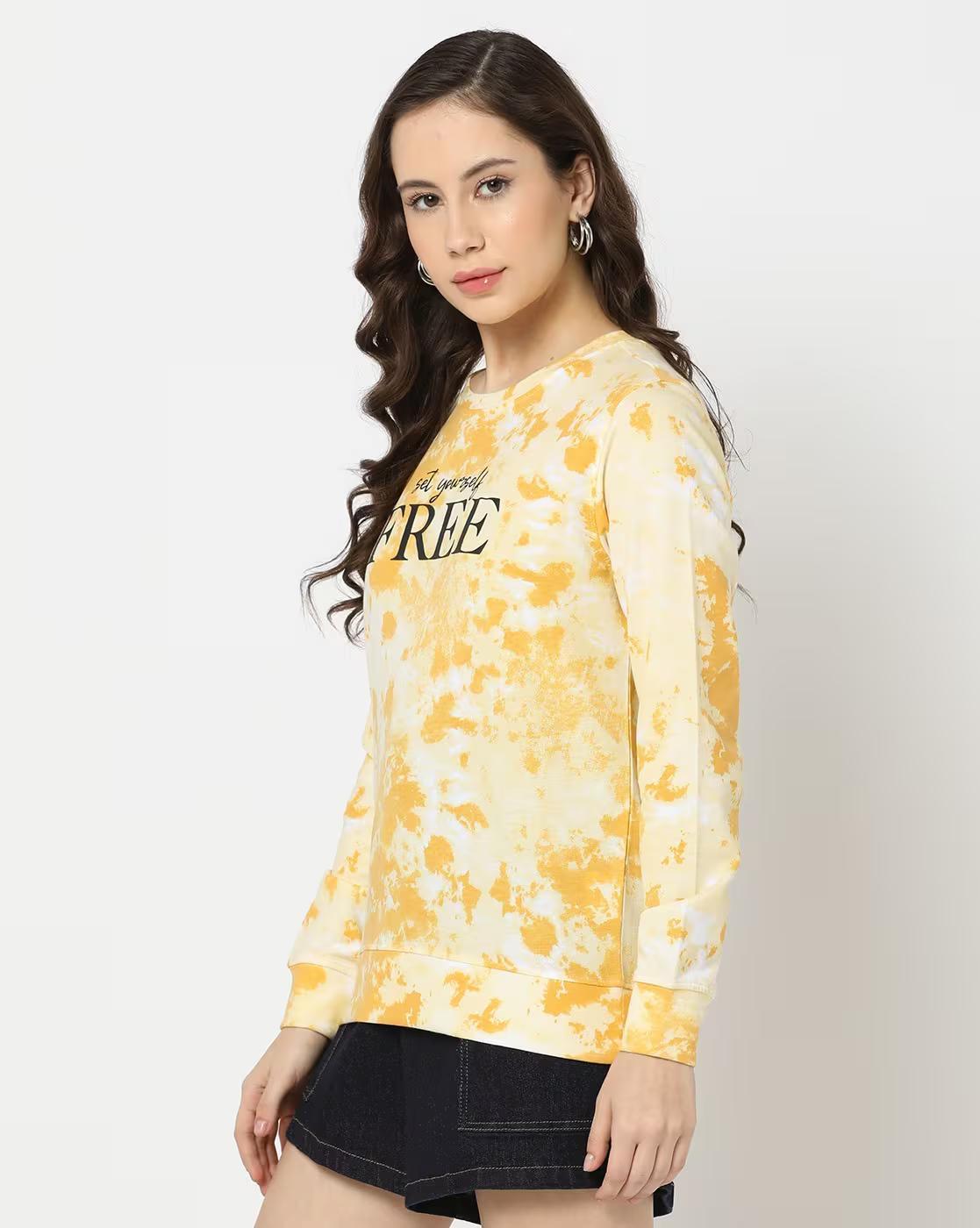 Women Tie & Dye Print Relaxed Fit Sweatshirt