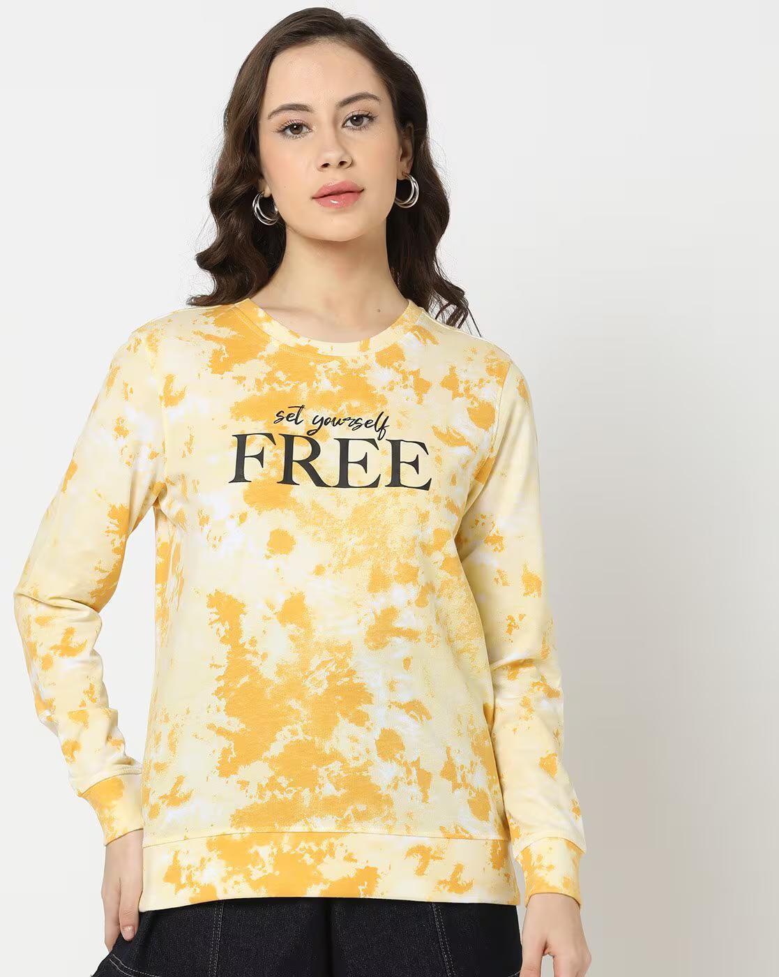 Women Tie & Dye Print Relaxed Fit Sweatshirt