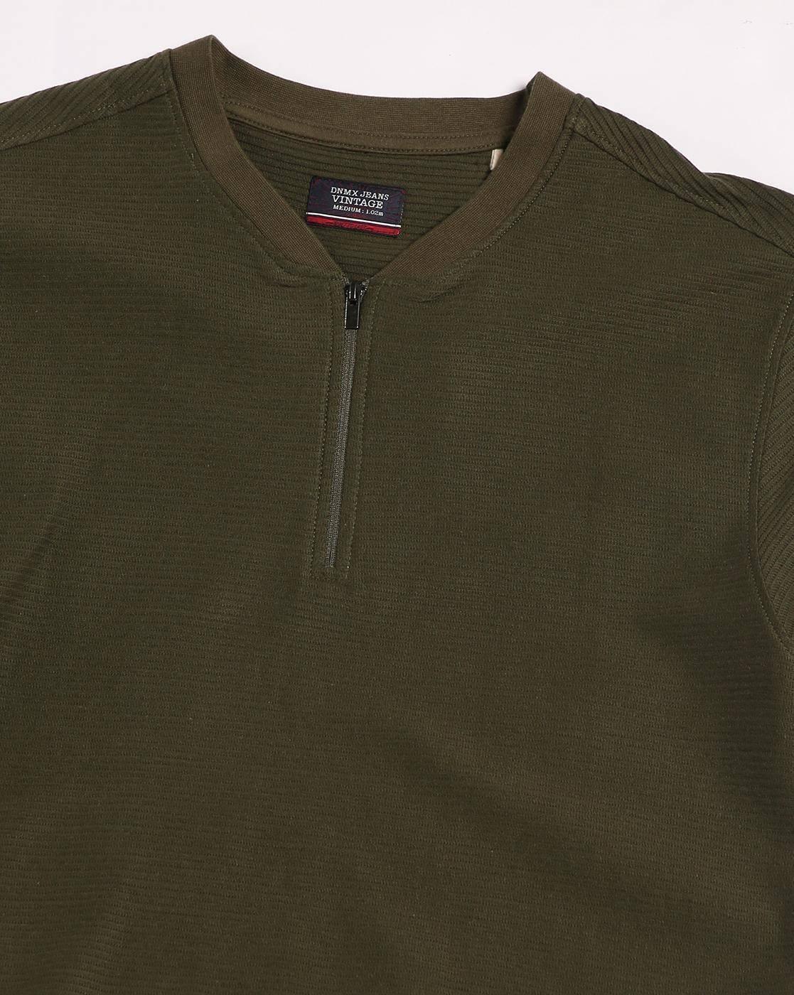 Henley Tshirt Apr24, OLIVE, XL