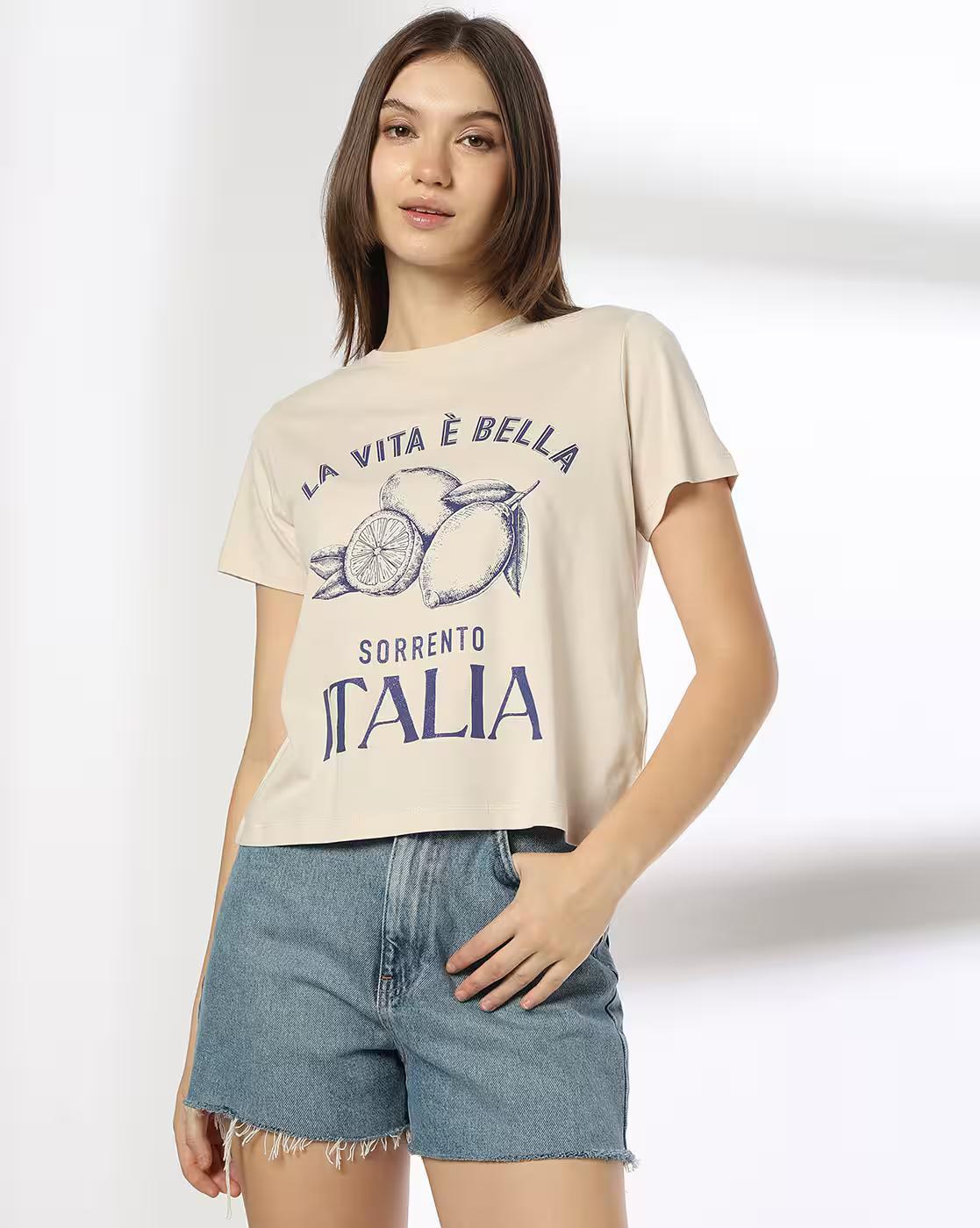 ITALIA REGULAR CROP BODY, BEIGE, M