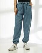 MID WAIST ANKLE LENGTH, MEDIUM BLUE, 32
