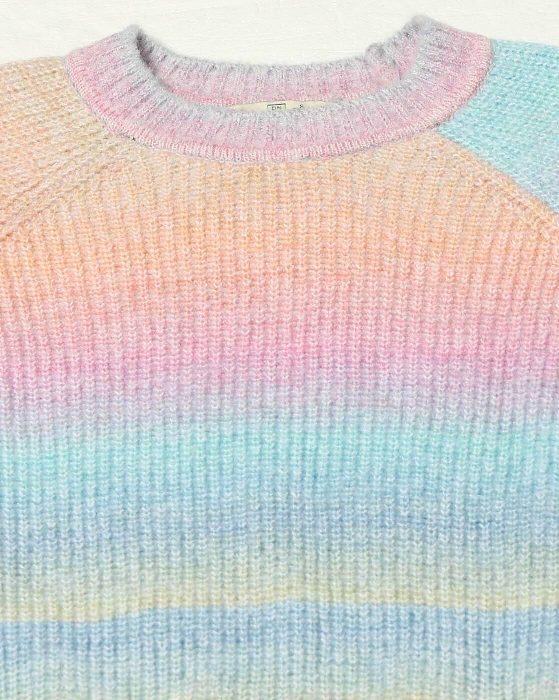 Raglan Sleeve Space Dyed Swea, MULTI, XS