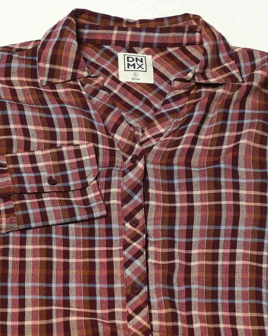 YARN DYED CREPE Y NOTCH SHIRT, WINE, L