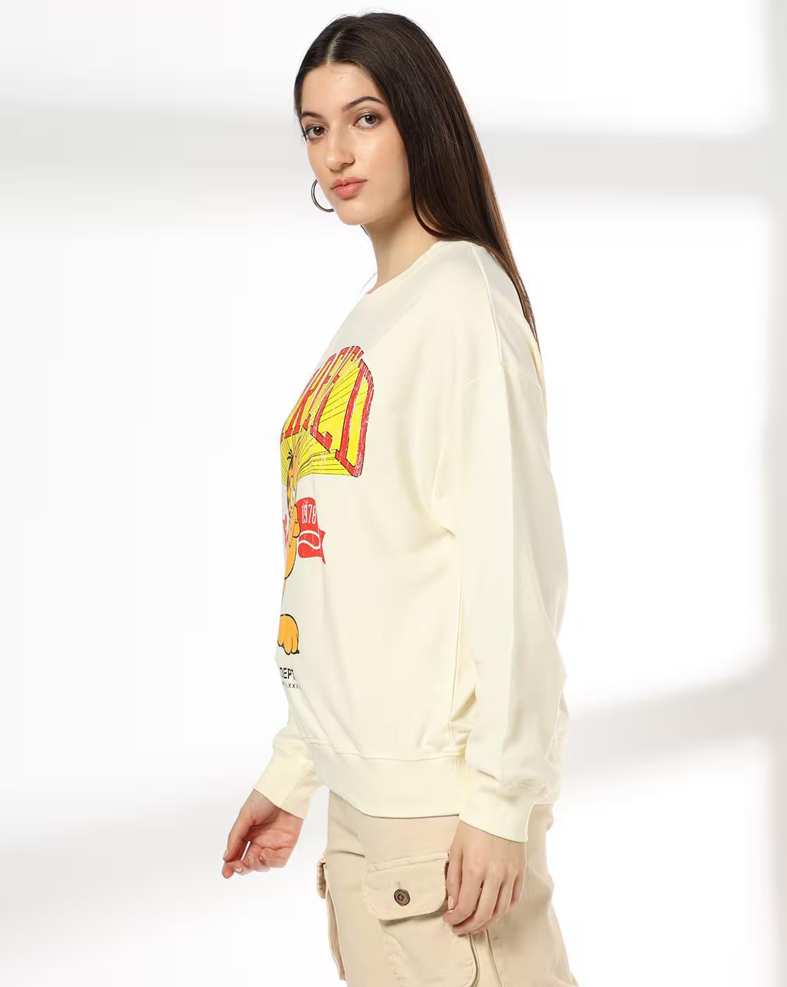 Women Garfield Print Relaxed Fit Sweatshirt