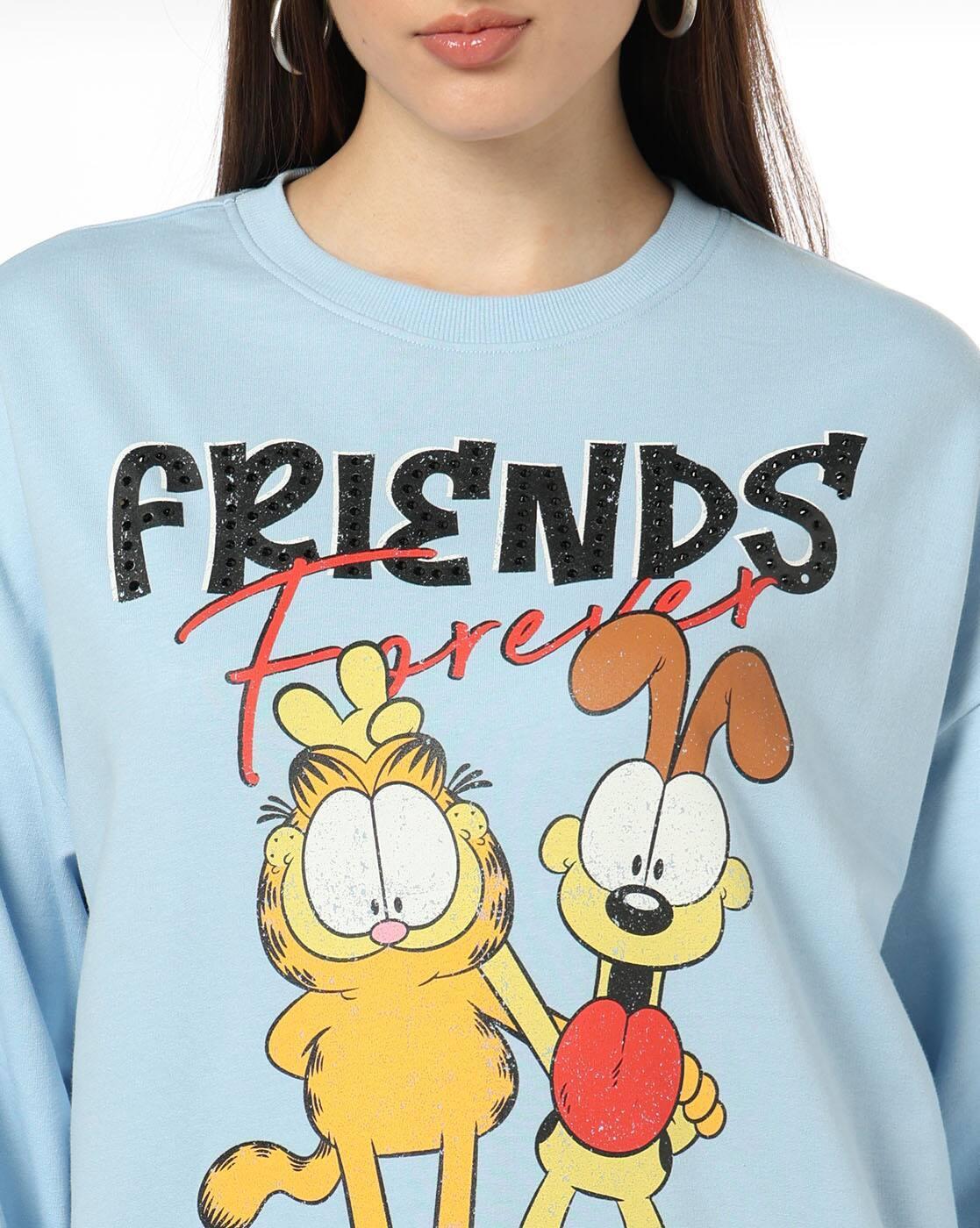 Women Garfield Print Loose Fit Sweatshirt